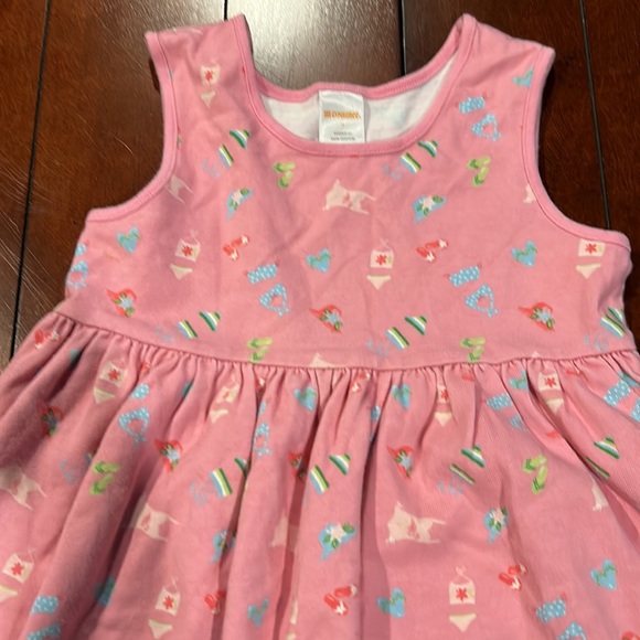 Gymboree Outlet Pool Party Pink 100% Cotton Knit Dress Size 7 - Picture 2 of 9